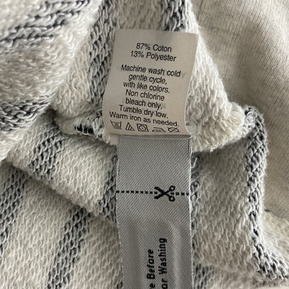 J Crew Cheers Black and White Stripe Blue Lettering Size M Cotton blend - Picture 7 of 7